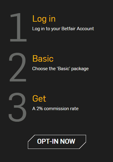 Betfair Exchange - How to get 2% commission